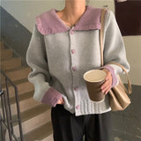 Jerseu Inaya cu guler lat si nasturi tip inima