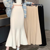 Fusta Asam din tricot cu banda elastica in talie