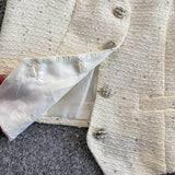 Vesta Venira din tweed cu brosa floare