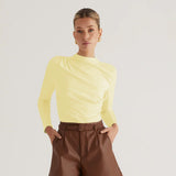 Bluza Lia cu guler inalt, detaliu drapat