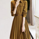 Rochie Cecy cu pliuri si nasturi functionali