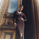 Rochie Carisia cu nasturi aurii si curea inclusa