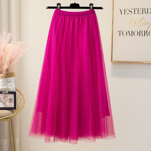Fusta Zaharia roz fucsia cu banda elastica