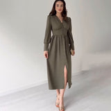 Rochie Aralyn cu nasturi imbracati si talie accentuata