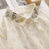 Camasa Antonette cu broderie florala la guler