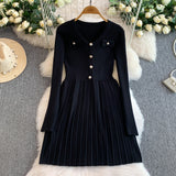 Rochie Elindra din tricot cu decolteu in V