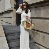 Rochie Bryssa din tricot cu terminatii din volanase