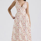 Rochie Tabby alba cu decolteu in V si croi tip corset in talie