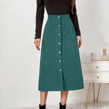 Fusta Inessa din catifea, croi in A