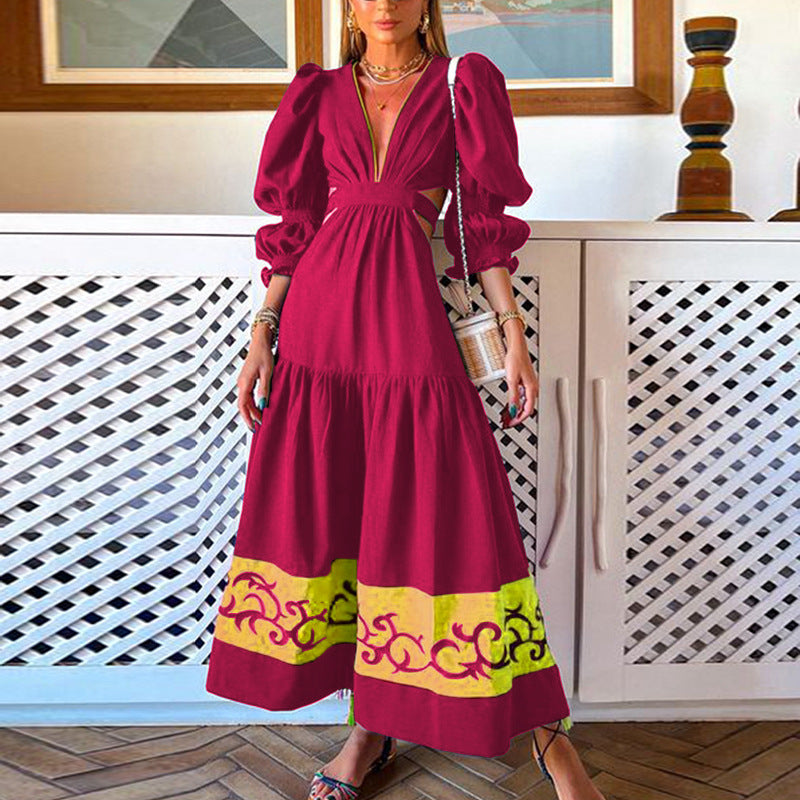 Rochie Junita rosie cu decupaje