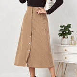 Fusta Inessa din catifea, croi in A