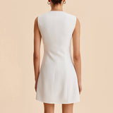Rochie Katty mini cu nasturi metalici