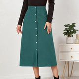 Fusta Inessa din catifea, croi in A