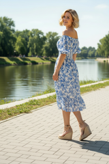 Rochie Unamy cu imprimeu floral si talie elastica