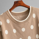 Set tricotat Darlia - tricou si fusta, cu buline