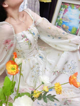 Rochie Fauna cu imprimeu floral si nasturi imbracati