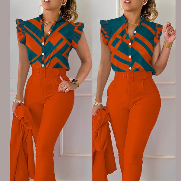 Set Tallia portocaliu compus din pantaloni si camasa