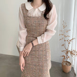 Rochie Sanda maro din tweed