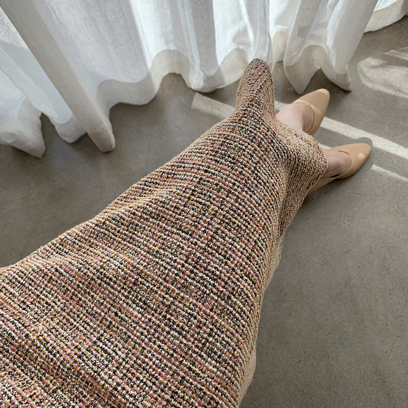Rochie Sanda maro din tweed