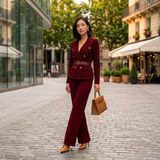 Compleu Emyra din tricot compus din jerseu si pantaloni