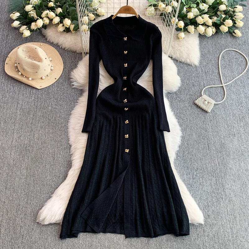 Rochie Ianthe cu nasturi aurii