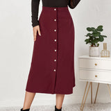 Fusta Inessa din catifea, croi in A