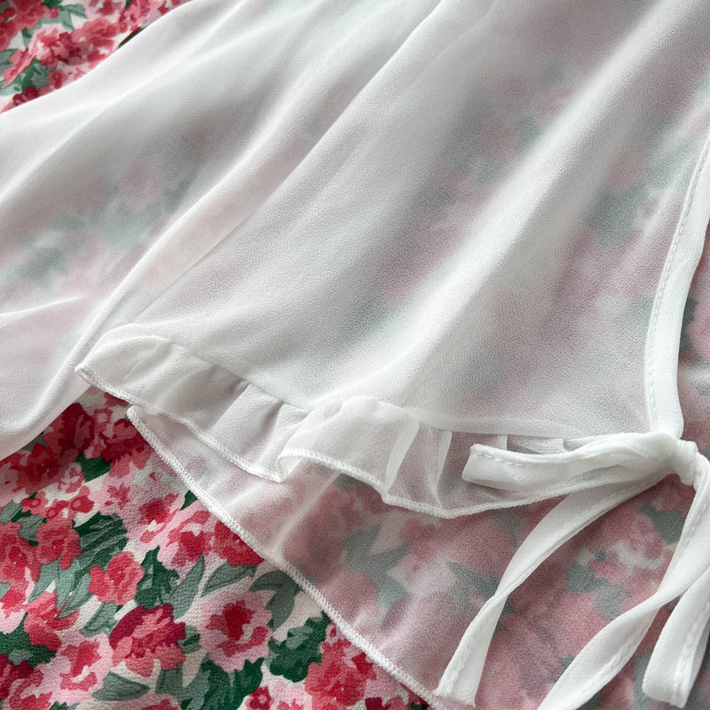 Set Delanie compus din rochie roz si camasa cu nod