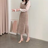 Rochie Sanda maro din tweed