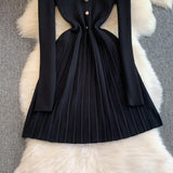 Rochie Elindra din tricot cu decolteu in V