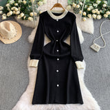 Rochie Aterra din tricot cu decolteu rotund cu perle