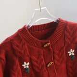 Jerseu Nymeria din tricot cu broderie florala