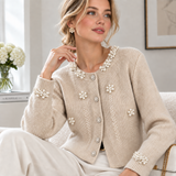 Jerseu Fancy din tricot cu perle si nasturi eleganti