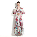 Rochie Oshea crem cu nasturi si imprimeu floral