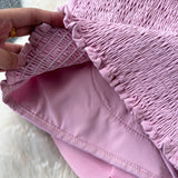 Top Hadley roz pudra cu bretele si floare tridimensionala