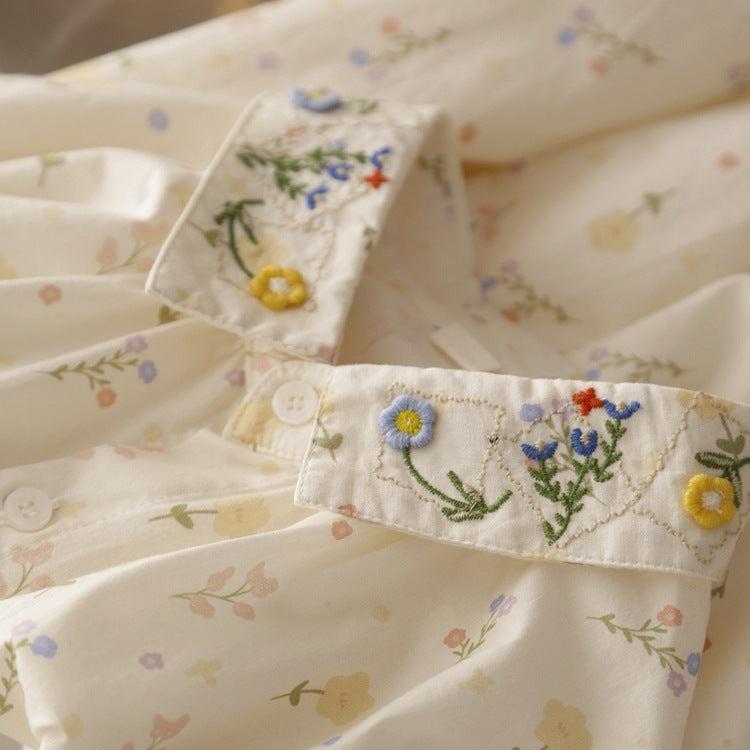 Camasa Antonette cu broderie florala la guler