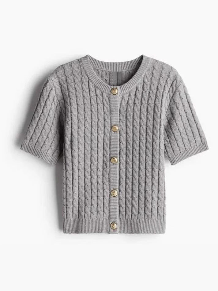 Top Tarra din tricot cu nasturi functionali