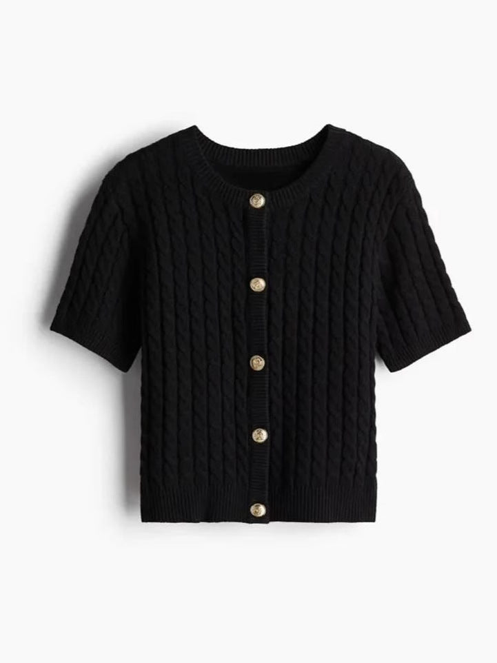 Top Tarra din tricot cu nasturi functionali