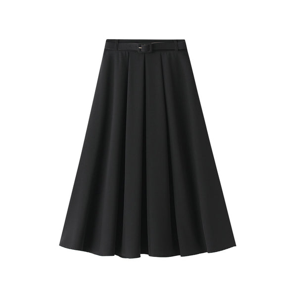 Fusta Skarley neagra cu croi in A si curea accesorizata