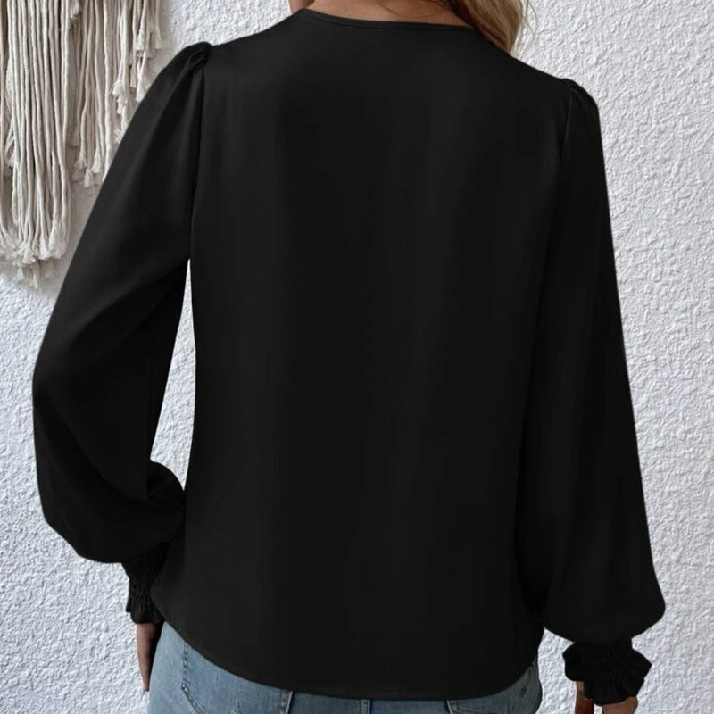 Bluza Roice neagra cu decolteu petrecut