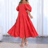 Rochie Maxine rosie cu tip barcuta si talie elastica
