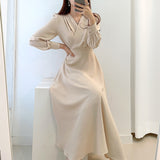 Rochie midi Fosetta crem cu decolteu petrecut