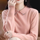 Bluza Ranya roz cu guler tip camasa
