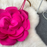 Top Hadley roz fucsia cu bretele si floare tridimensionala