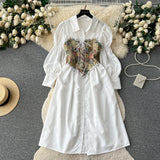 Set Jess compus din camasa lunga tip rochie si vesta vintage