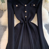 Rochie Elindra din tricot cu decolteu in V