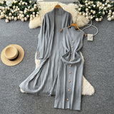 Set Tiffany compus din cardigan si rochie din tricot moale