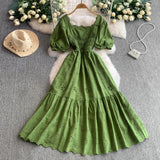 Rochie brodata Embrys cu maneci scurte