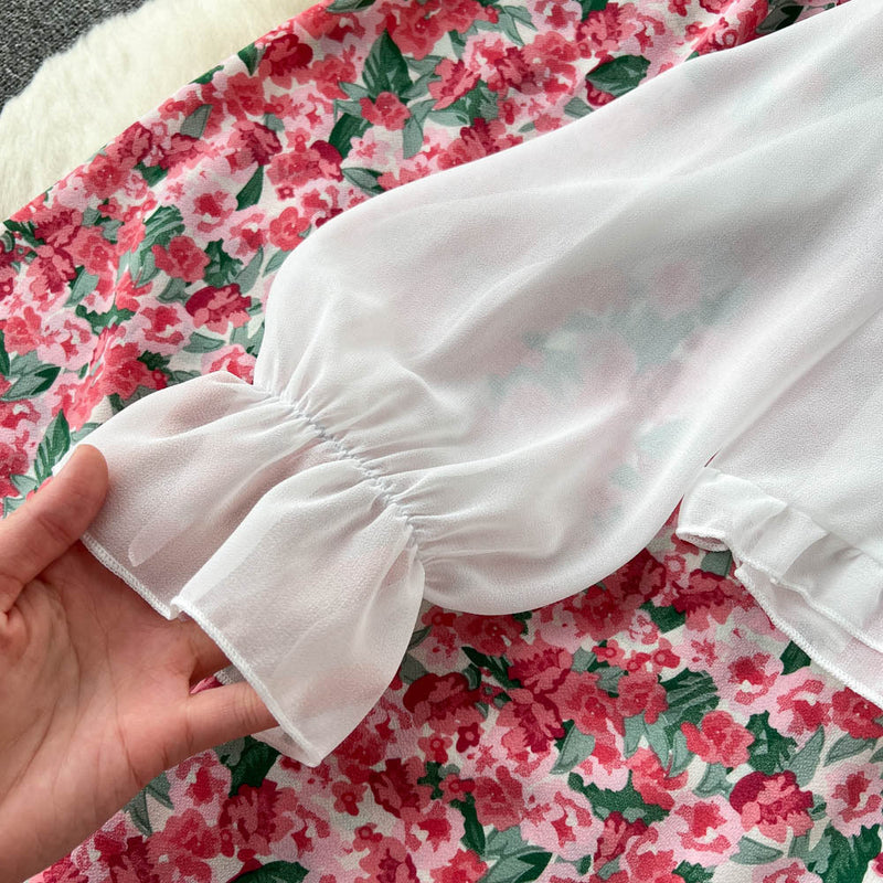 Set Delanie compus din rochie roz si camasa cu nod