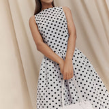Rochie Tessa cu imprimeu buline si croi in A