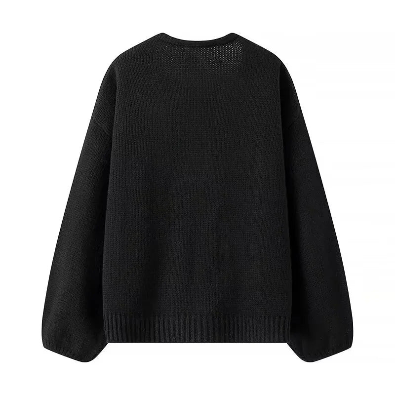 Cardigan Kerina tricotat cu inchidere prin fundite